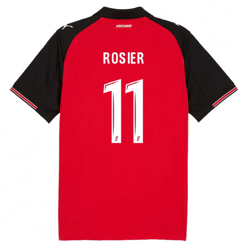 Danxen Kinder Lucas Rosier #11 Rot Schwarz Heimtrikot Trikot 2025/26 T-Shirt