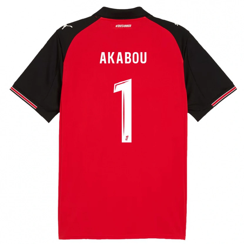 Danxen Kinder Ayoub Akabou #1 Rot Schwarz Heimtrikot Trikot 2025/26 T-Shirt