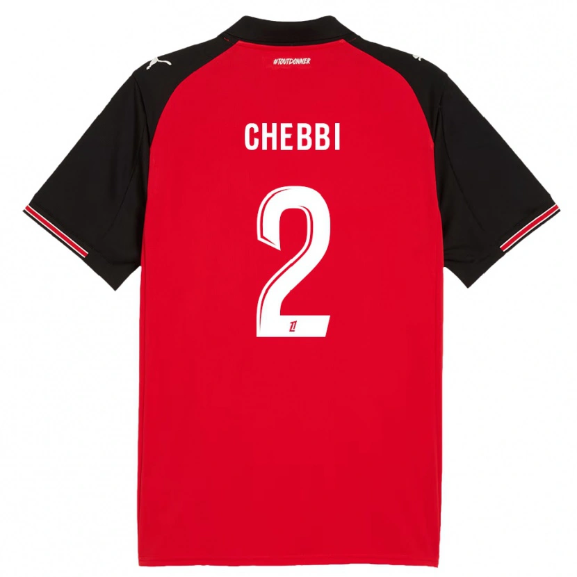 Danxen Kinder Mohamed Chebbi #2 Rot Schwarz Heimtrikot Trikot 2025/26 T-Shirt