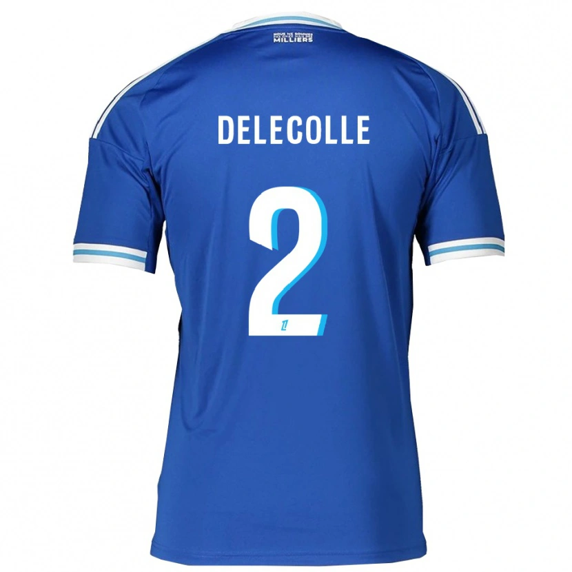 Danxen Kinder Timéo Delecolle #2 Blau Weiß Heimtrikot Trikot 2025/26 T-Shirt