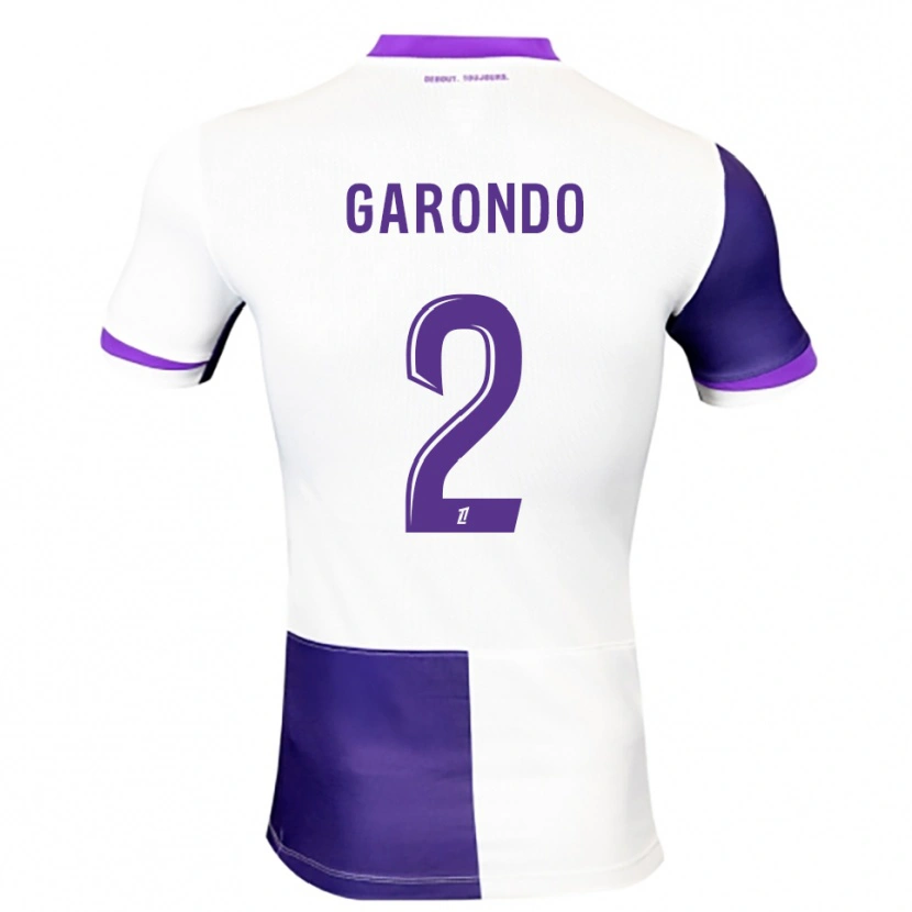 Danxen Kinder Thibaud Garondo #2 Lila Weiß Heimtrikot Trikot 2025/26 T-Shirt