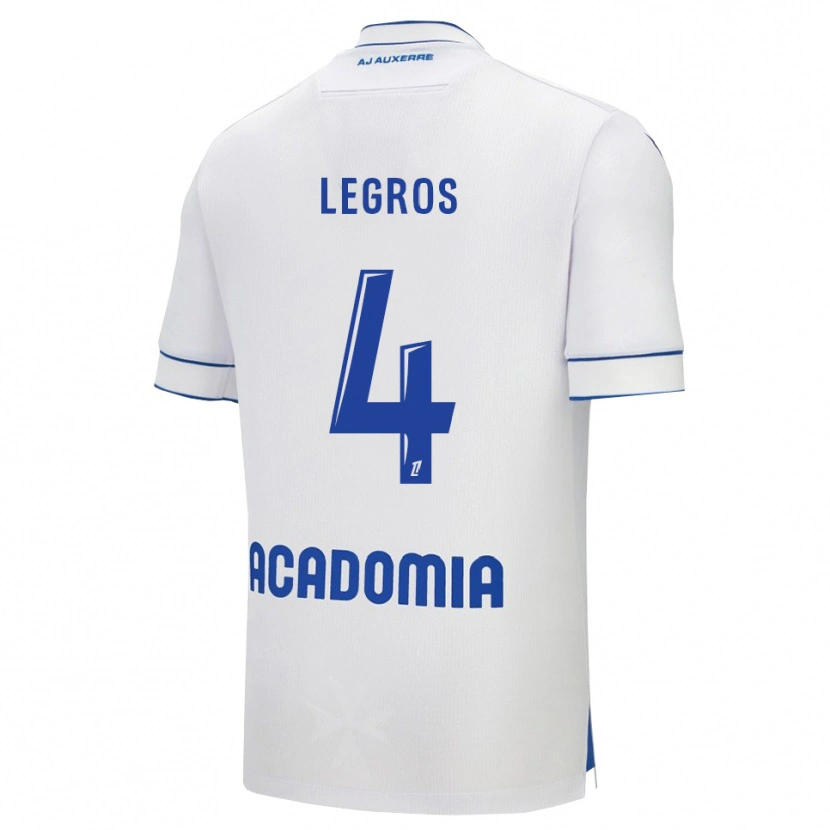 Danxen Kinder Elikya Legros #4 Weiß Blau Heimtrikot Trikot 2025/26 T-Shirt