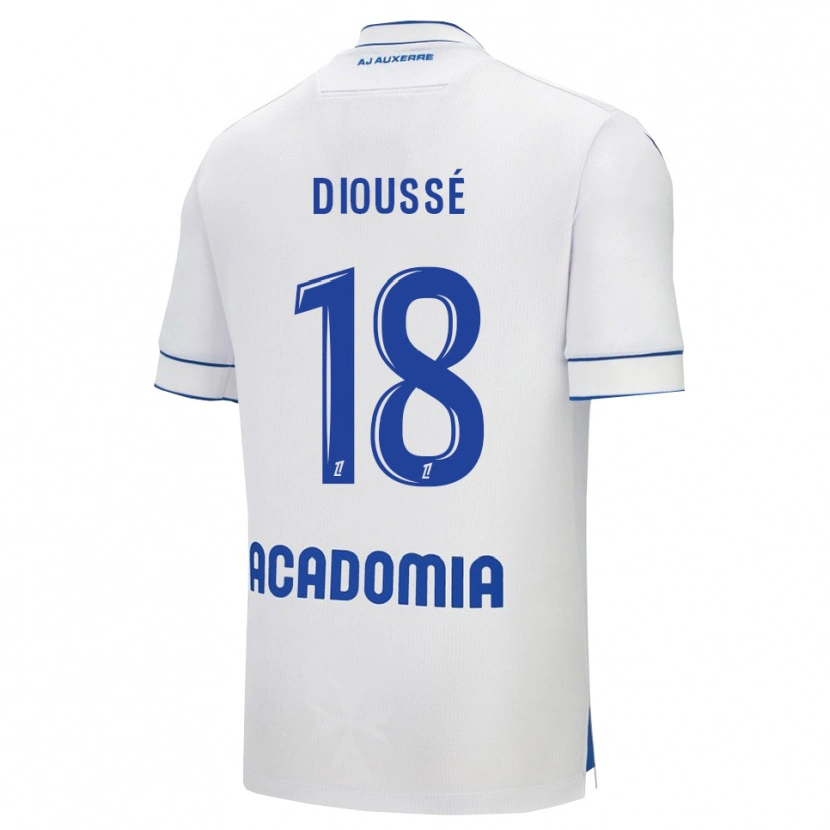 Danxen Kinder Assane Dioussé #18 Weiß Blau Heimtrikot Trikot 2025/26 T-Shirt