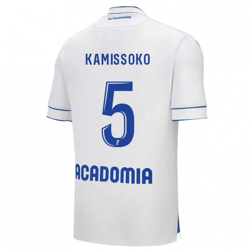 Danxen Kinder Idriss Kamissoko #5 Weiß Blau Heimtrikot Trikot 2025/26 T-Shirt
