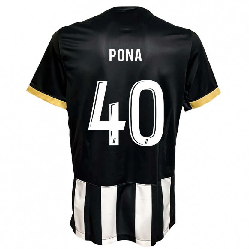 Danxen Kinder Oumar Pona #40 Schwarz Weiß Heimtrikot Trikot 2025/26 T-Shirt