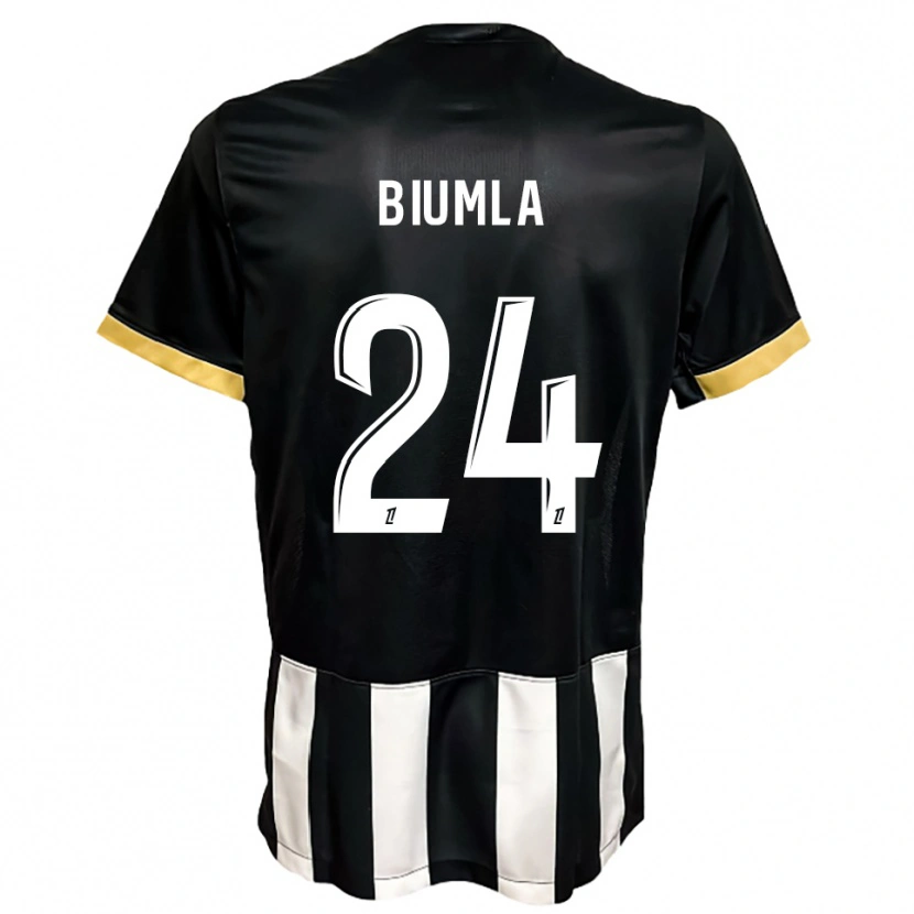 Danxen Kinder Emmanuel Biumla #24 Schwarz Weiß Heimtrikot Trikot 2025/26 T-Shirt