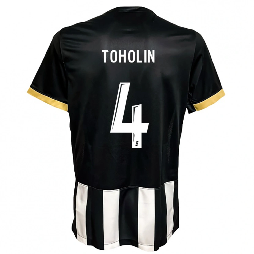 Danxen Kinder Abdine Toholin #4 Schwarz Weiß Heimtrikot Trikot 2025/26 T-Shirt