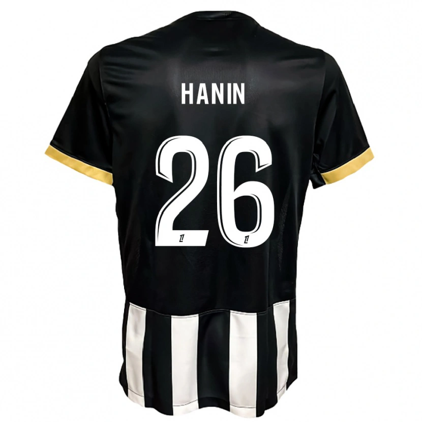 Danxen Kinder Florent Hanin #26 Schwarz Weiß Heimtrikot Trikot 2025/26 T-Shirt