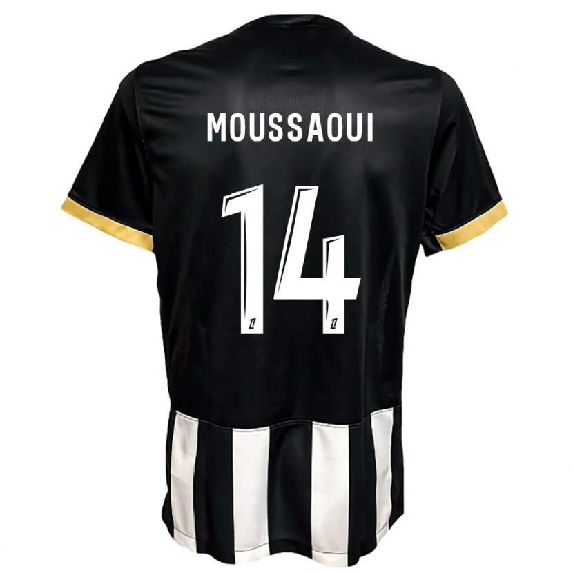 Danxen Kinder Amine Moussaoui #14 Schwarz Weiß Heimtrikot Trikot 2025/26 T-Shirt