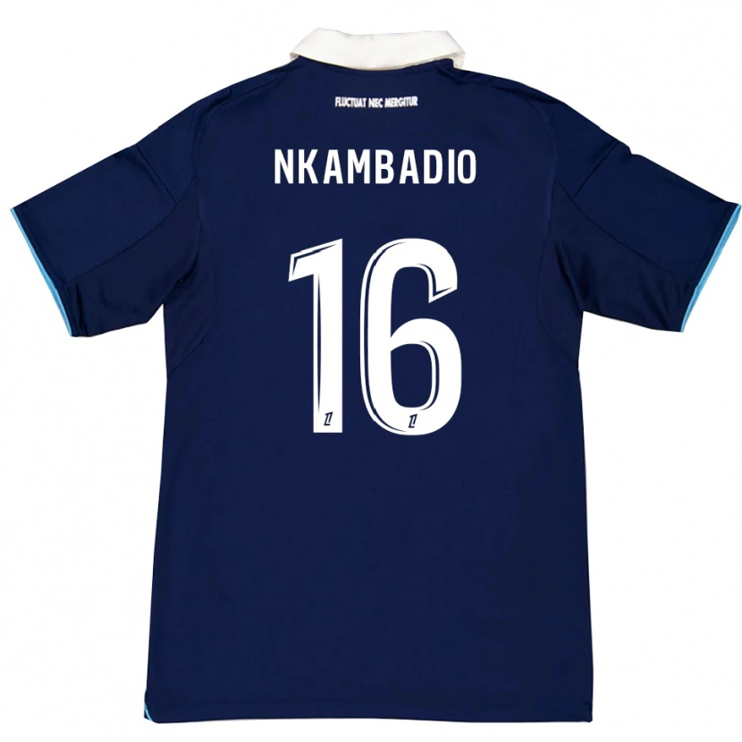 Danxen Kinder Obed Nkambadio #16 Dunkelblau Weiß Heimtrikot Trikot 2025/26 T-Shirt