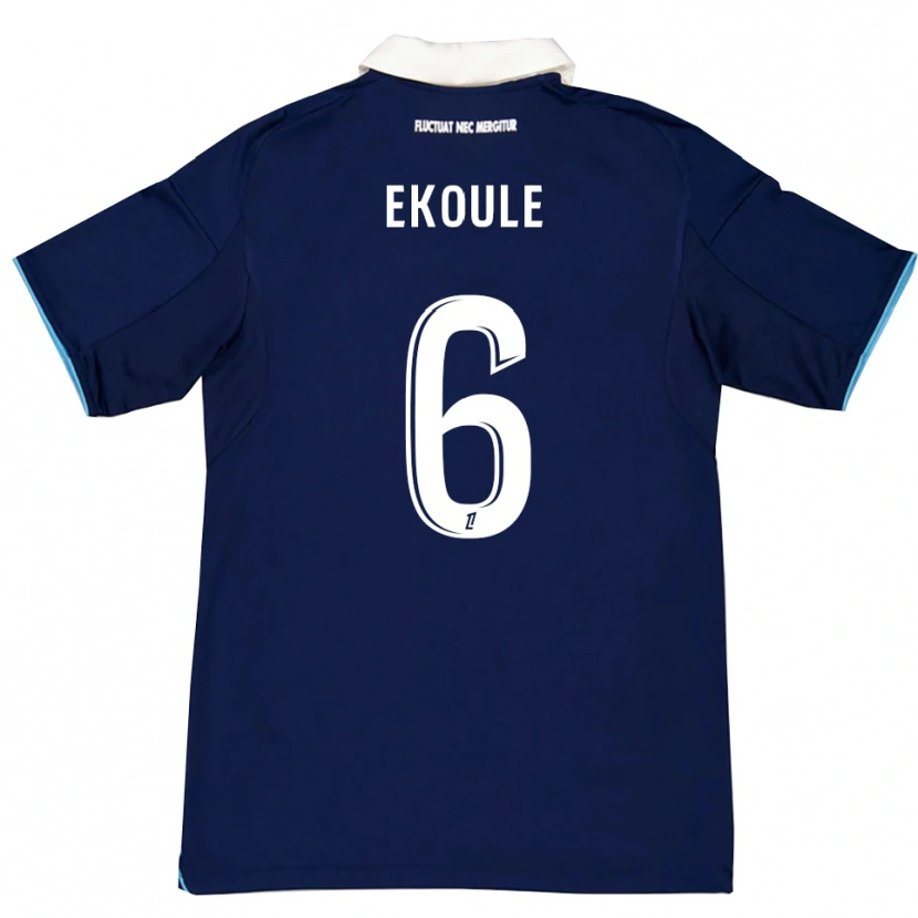 Danxen Kinder Lionel Ekoule #6 Dunkelblau Weiß Heimtrikot Trikot 2025/26 T-Shirt