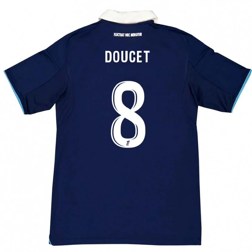 Danxen Kinder Lohann Doucet #8 Dunkelblau Weiß Heimtrikot Trikot 2025/26 T-Shirt