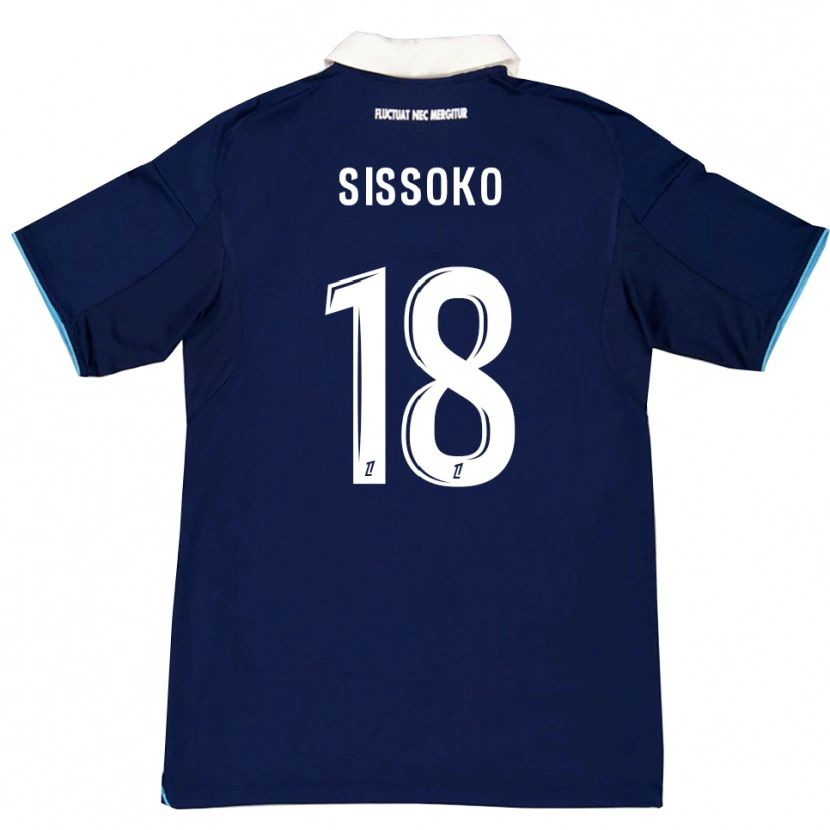 Danxen Kinder Omar Sissoko #18 Dunkelblau Weiß Heimtrikot Trikot 2025/26 T-Shirt