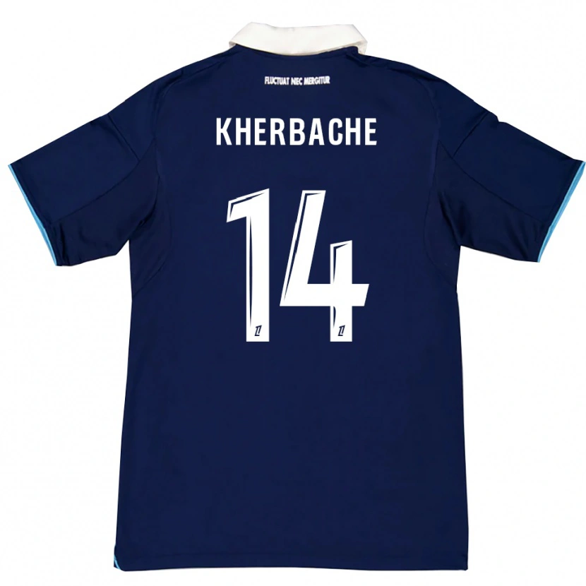 Danxen Kinder Yoann Kherbache #14 Dunkelblau Weiß Heimtrikot Trikot 2025/26 T-Shirt
