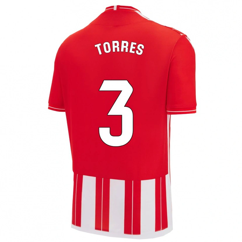 Danxen Kinder Álex Torres #3 Rot Weiß Heimtrikot Trikot 2025/26 T-Shirt
