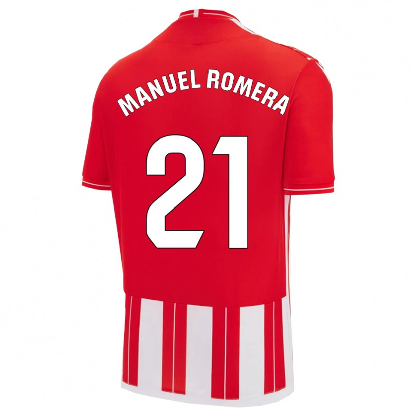 Danxen Kinder José Manuel Romera #21 Rot Weiß Heimtrikot Trikot 2025/26 T-Shirt