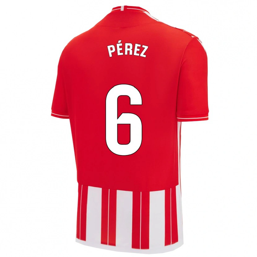 Danxen Kinder René Pérez #6 Rot Weiß Heimtrikot Trikot 2025/26 T-Shirt
