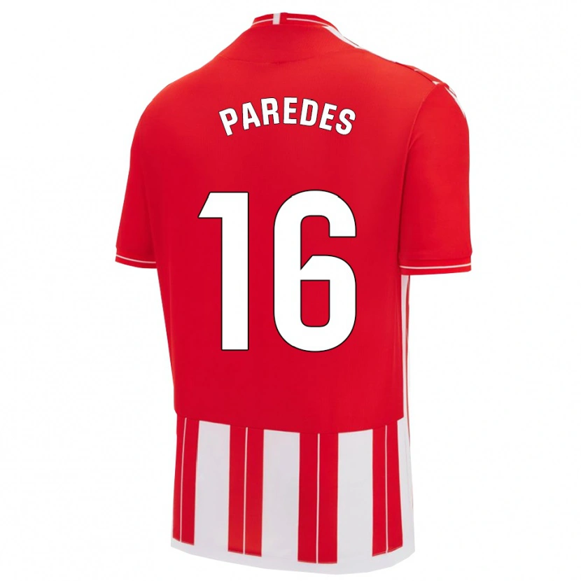 Danxen Kinder Yago Paredes #16 Rot Weiß Heimtrikot Trikot 2025/26 T-Shirt