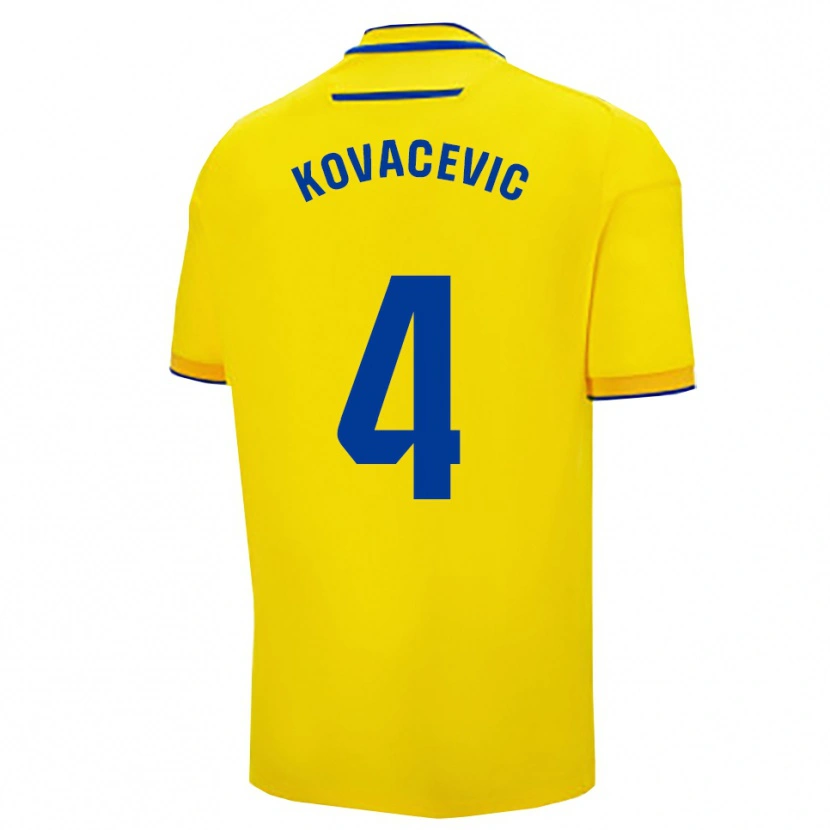 Danxen Kinder Bojan Kovacevic #4 Gelb Marine Heimtrikot Trikot 2025/26 T-Shirt