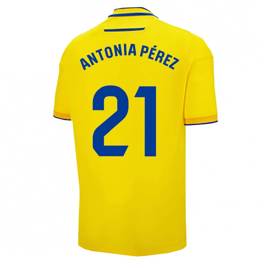 Danxen Kinder Antonia Pérez Lopez #21 Gelb Marine Heimtrikot Trikot 2025/26 T-Shirt