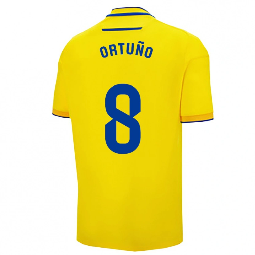 Danxen Kinder Sergio Ortuño #8 Gelb Marine Heimtrikot Trikot 2025/26 T-Shirt