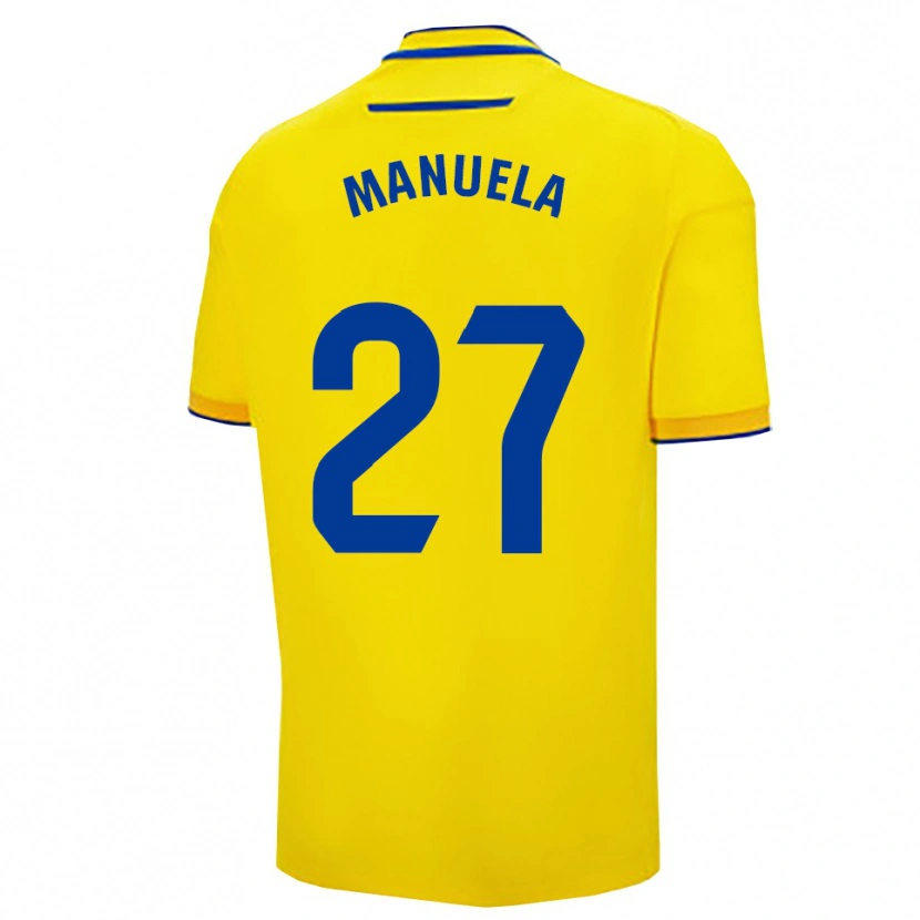 Danxen Kinder Manuela Carrasco García #27 Gelb Marine Heimtrikot Trikot 2025/26 T-Shirt