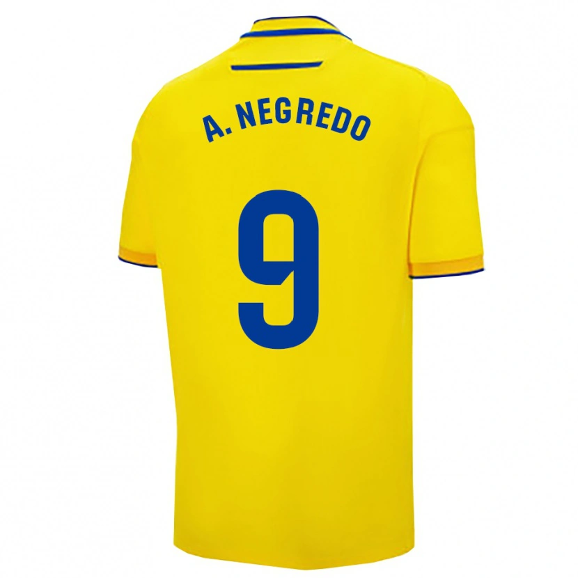 Danxen Kinder Álvaro Negredo #9 Gelb Marine Heimtrikot Trikot 2025/26 T-Shirt