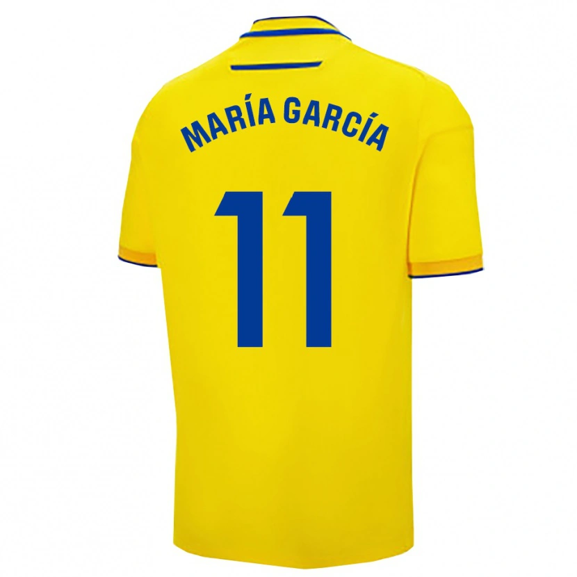 Danxen Kinder María García Villega #11 Gelb Marine Heimtrikot Trikot 2025/26 T-Shirt