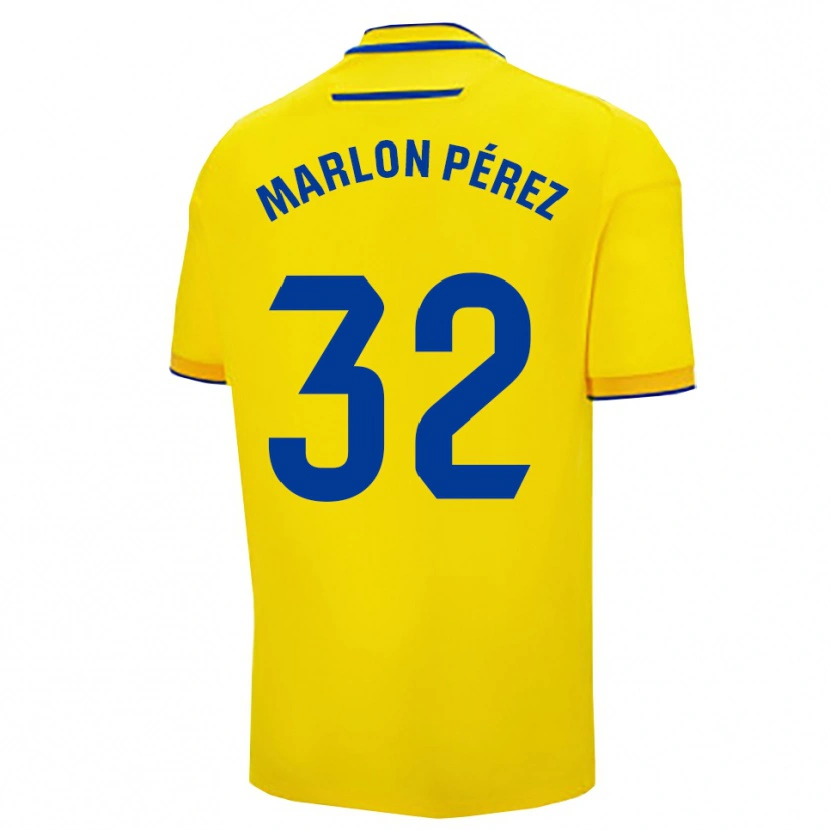 Danxen Kinder Marlon Pérez #32 Gelb Marine Heimtrikot Trikot 2025/26 T-Shirt