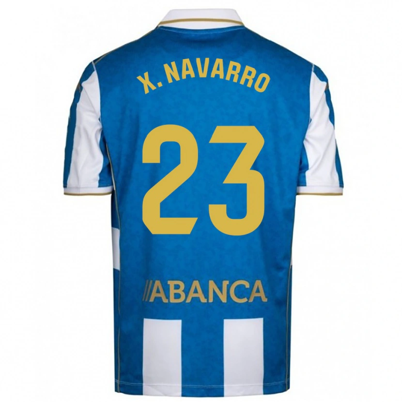 Danxen Kinder Ximo Navarro #23 Weiß Blau Heimtrikot Trikot 2025/26 T-Shirt