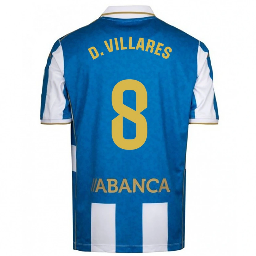 Danxen Kinder Diego Villares #8 Weiß Blau Heimtrikot Trikot 2025/26 T-Shirt