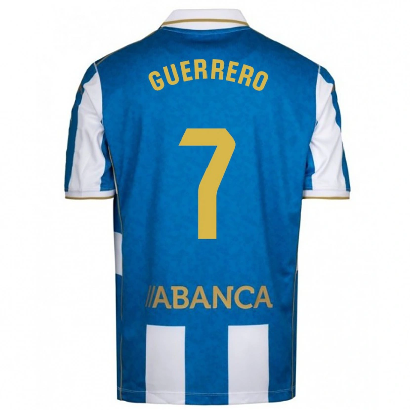 Danxen Kinder Adrián Guerrero #7 Weiß Blau Heimtrikot Trikot 2025/26 T-Shirt
