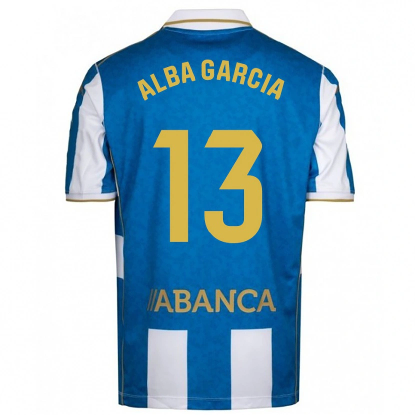 Danxen Kinder Lucía Alba García #13 Weiß Blau Heimtrikot Trikot 2025/26 T-Shirt