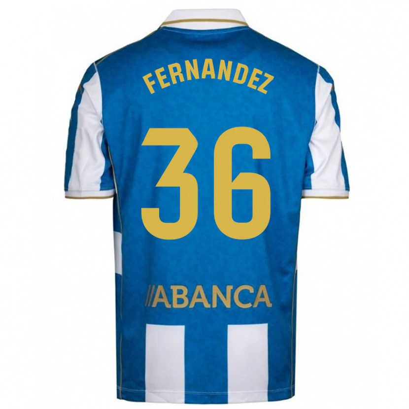 Danxen Kinder Rubén Fernández #36 Weiß Blau Heimtrikot Trikot 2025/26 T-Shirt