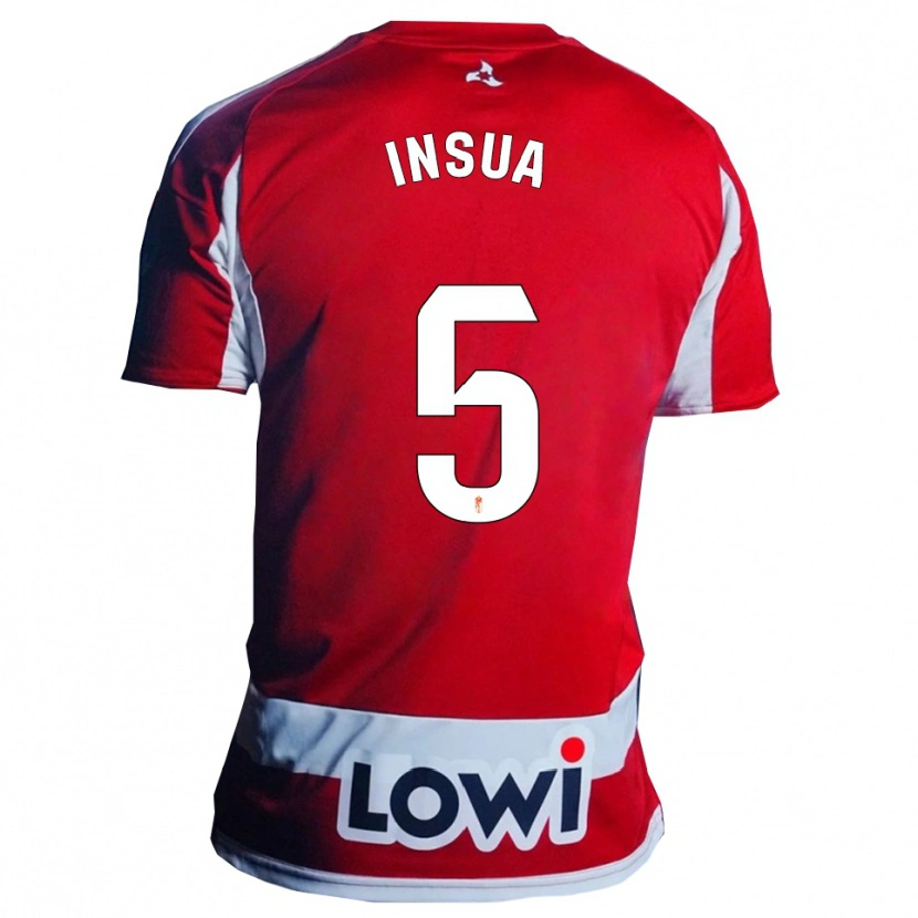 Danxen Kinder Pablo Insua #5 Rot Weiß Heimtrikot Trikot 2025/26 T-Shirt