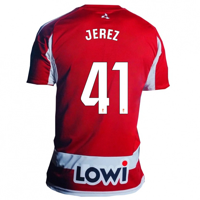 Danxen Kinder Adrián Jerez #41 Rot Weiß Heimtrikot Trikot 2025/26 T-Shirt