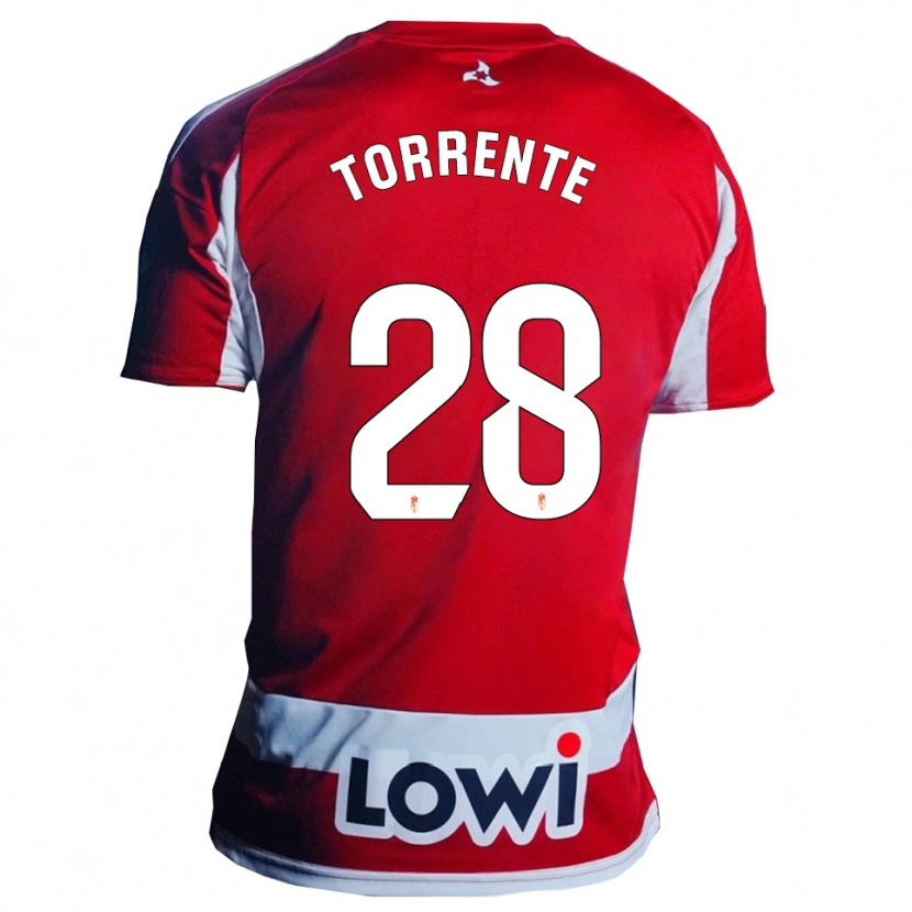 Danxen Kinder Raúl Torrente #28 Rot Weiß Heimtrikot Trikot 2025/26 T-Shirt