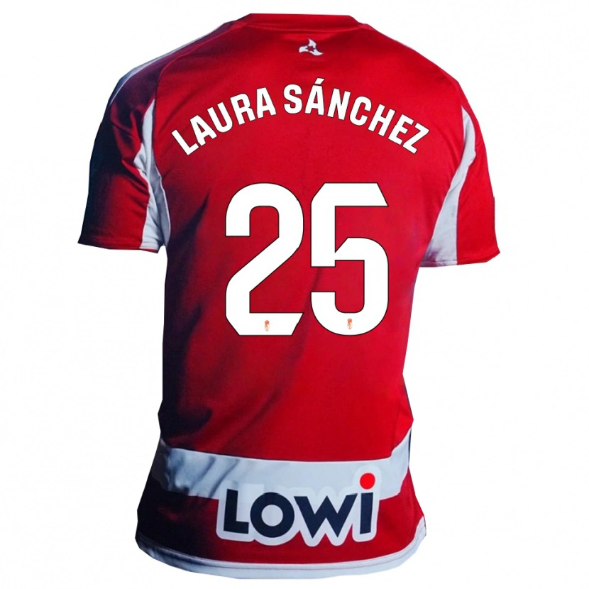 Danxen Kinder Laura Sánchez Comuñas #25 Rot Weiß Heimtrikot Trikot 2025/26 T-Shirt