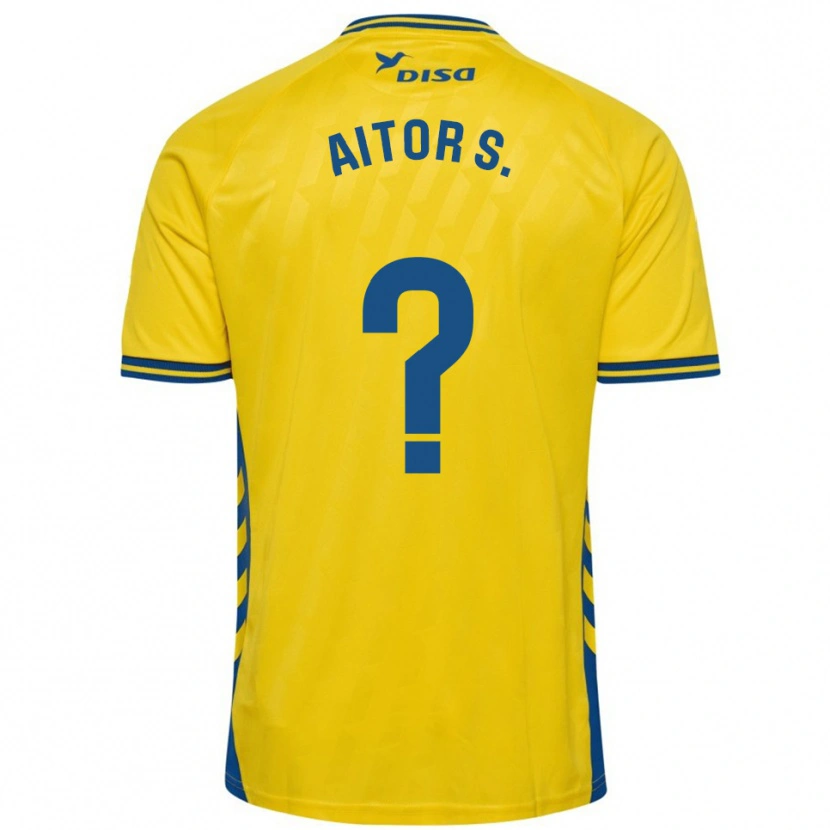 Danxen Kinder Aitor Sánchez #0 Gelb Blau Heimtrikot Trikot 2025/26 T-Shirt