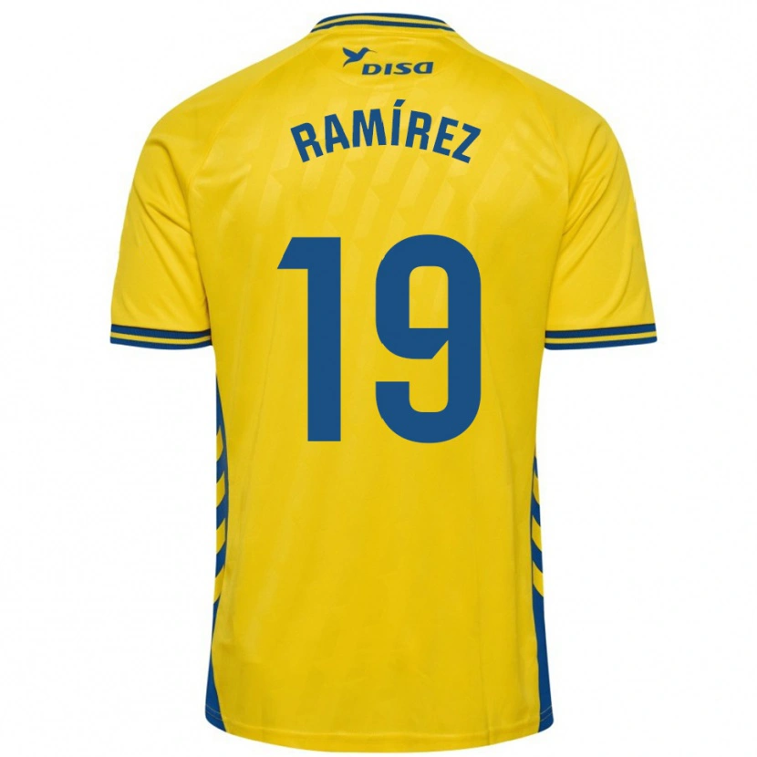 Danxen Kinder Sandro Ramírez #19 Gelb Blau Heimtrikot Trikot 2025/26 T-Shirt