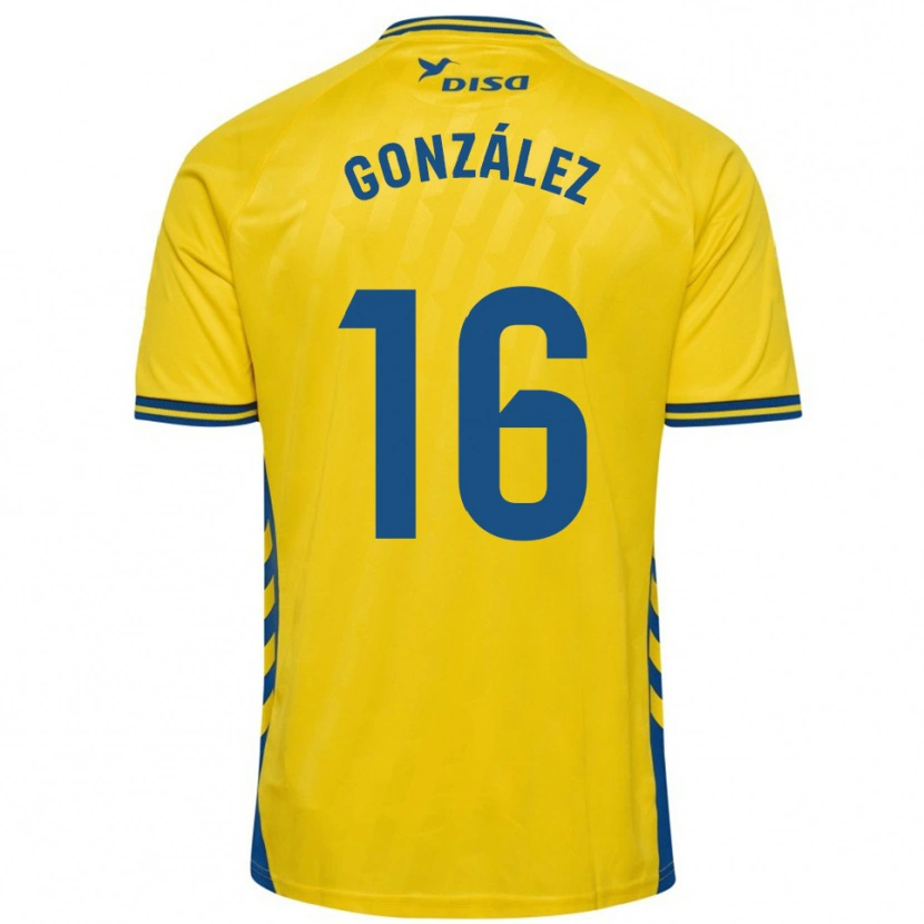 Danxen Kinder Iñaki González #16 Gelb Blau Heimtrikot Trikot 2025/26 T-Shirt