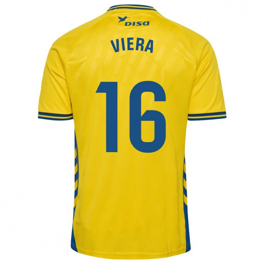 Danxen Kinder Sergio Viera #16 Gelb Blau Heimtrikot Trikot 2025/26 T-Shirt