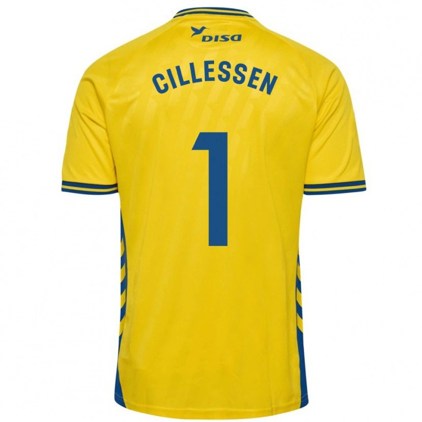 Danxen Kinder Jasper Cillessen #1 Gelb Blau Heimtrikot Trikot 2025/26 T-Shirt