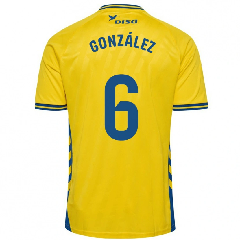 Danxen Kinder Fabio González #6 Gelb Blau Heimtrikot Trikot 2025/26 T-Shirt