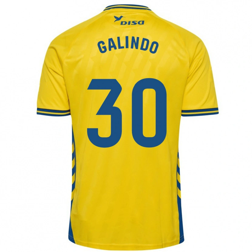 Danxen Kinder Cristian Galindo #30 Gelb Blau Heimtrikot Trikot 2025/26 T-Shirt
