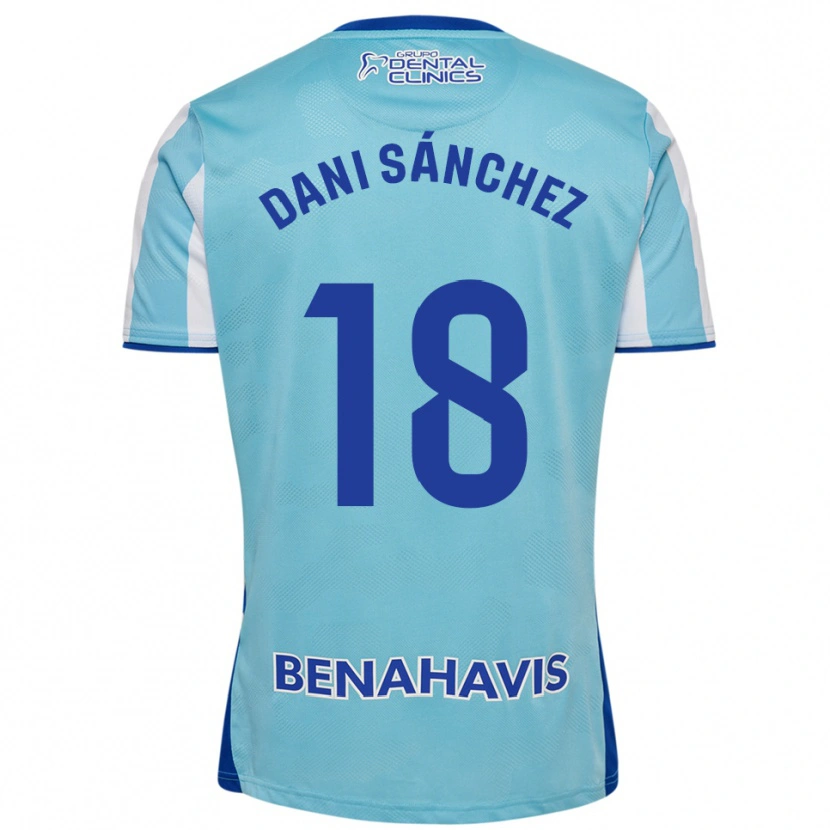 Danxen Kinder Dani Sánchez #18 Himmelblau Weiß Heimtrikot Trikot 2025/26 T-Shirt