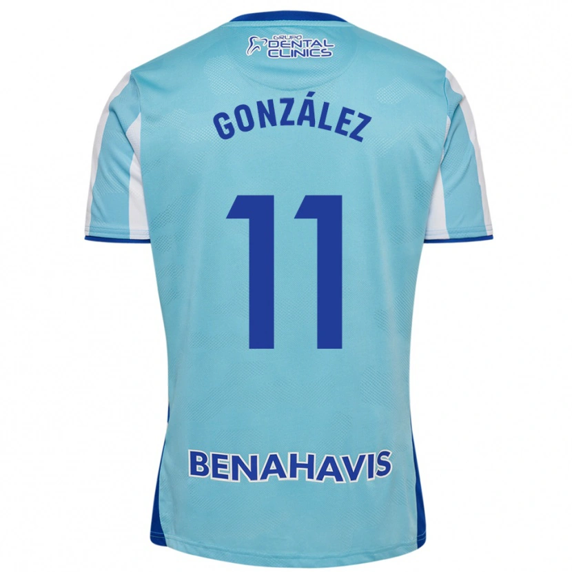 Danxen Kinder Óscar González #11 Himmelblau Weiß Heimtrikot Trikot 2025/26 T-Shirt