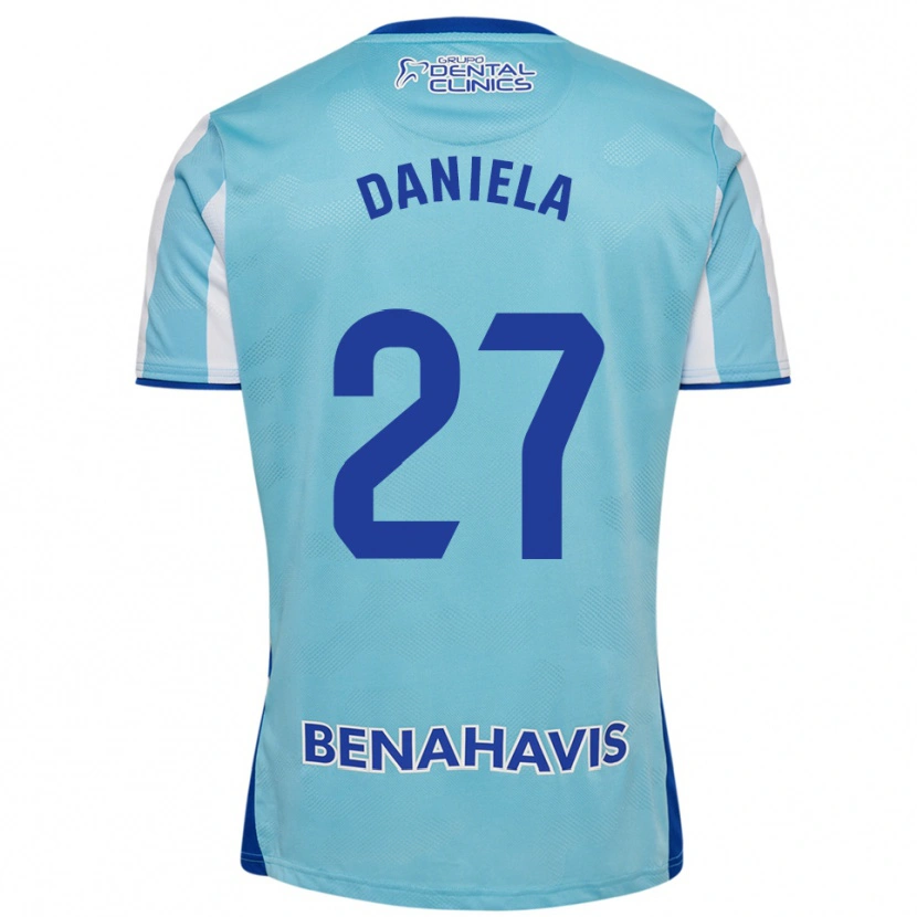 Danxen Kinder Daniela Sáenz Parra #27 Himmelblau Weiß Heimtrikot Trikot 2025/26 T-Shirt