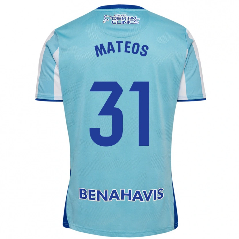 Danxen Kinder Álex Mateos #31 Himmelblau Weiß Heimtrikot Trikot 2025/26 T-Shirt