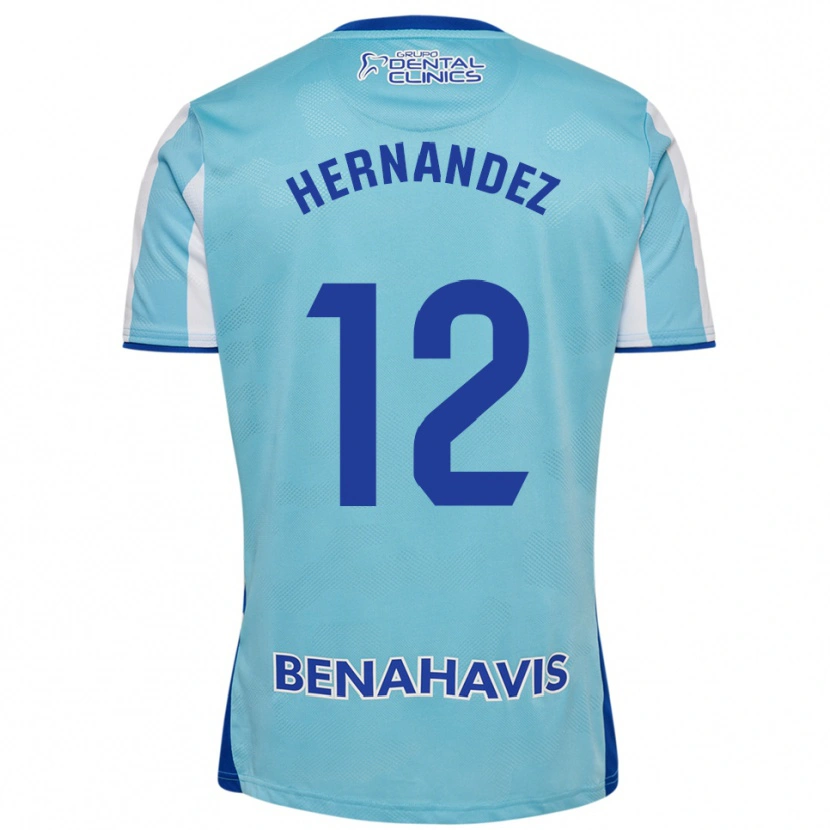 Danxen Kinder Juanma Hernández #12 Himmelblau Weiß Heimtrikot Trikot 2025/26 T-Shirt